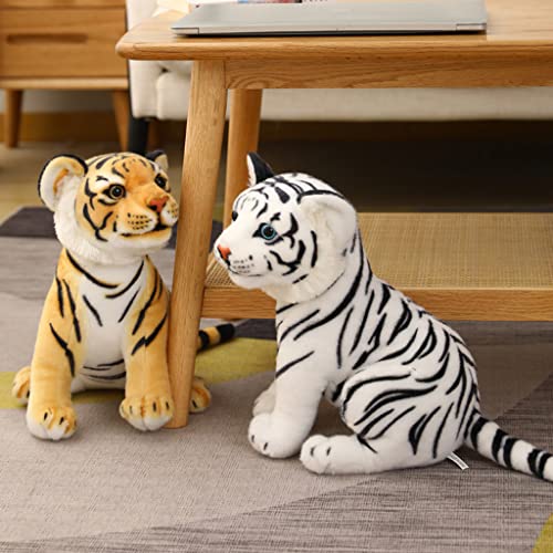 LuohuiFang 33cm/13 '' Peluche Tigre Muñeca Peluche Juguete Suave Cómodo Dormir Muñeca Regalo De San Valentín Decoración De Mesa Para El Hogar Favor Del Bebé - Tigre Blanco