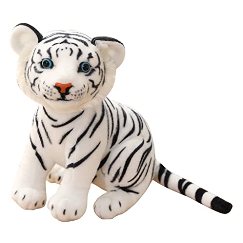 LuohuiFang 33cm/13 '' Peluche Tigre Muñeca Peluche Juguete Suave Cómodo Dormir Muñeca Regalo De San Valentín Decoración De Mesa Para El Hogar Favor Del Bebé - Tigre Blanco