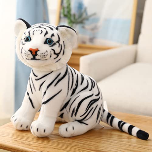 LuohuiFang 33cm/13 '' Peluche Tigre Muñeca Peluche Juguete Suave Cómodo Dormir Muñeca Regalo De San Valentín Decoración De Mesa Para El Hogar Favor Del Bebé - Tigre Blanco