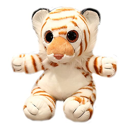 LuohuiFang Muñeca de tigre de peluche de 25/35 cm Juguete de peluche suave y cómoda muñeca para dormir regalo de San Valentín Decoración de mesa para el hogar Favor del bebé - Blanco-25 Cm