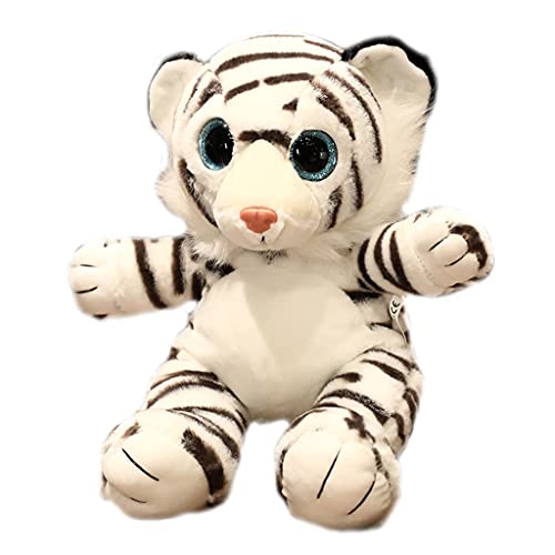 LuohuiFang Muñeca de tigre de peluche de 25/35 cm Juguete de peluche suave y cómoda muñeca para dormir regalo de San Valentín Decoración de mesa para el hogar Favor del bebé - Blanco-25 Cm