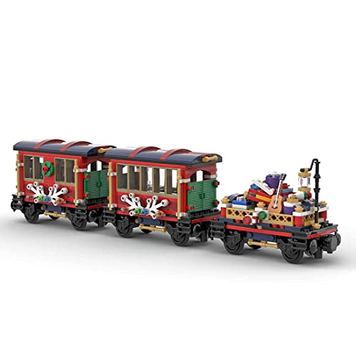 LYMHGHJ Technics City Train Set, MOC-79236, 575 Piezas de Tren navideño Festivo, vagones adicionales, Modelo de Tren de Carga de pasajeros, Compatible con Lego Creator Train 10254/60197/10259