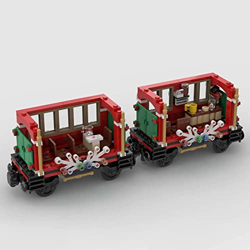 LYMHGHJ Technics City Train Set, MOC-79236, 575 Piezas de Tren navideño Festivo, vagones adicionales, Modelo de Tren de Carga de pasajeros, Compatible con Lego Creator Train 10254/60197/10259