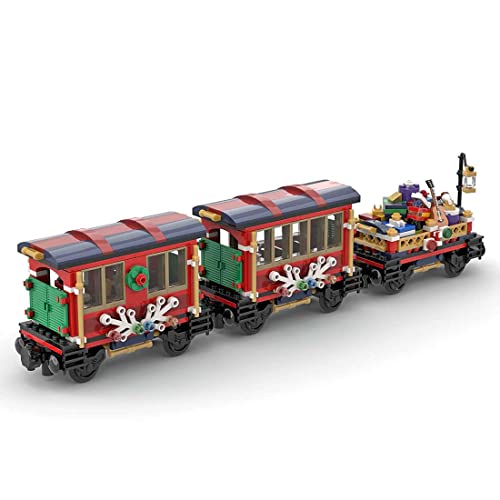 LYMHGHJ Technics City Train Set, MOC-79236, 575 Piezas de Tren navideño Festivo, vagones adicionales, Modelo de Tren de Carga de pasajeros, Compatible con Lego Creator Train 10254/60197/10259