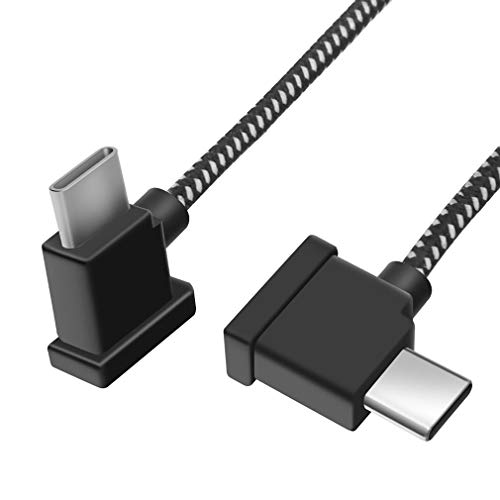 LYONGTECH Cable trenzado de nailon USB C a USB-C de 11.8 pulgadas para DJI Mini 2/Mavic Air 2, cable de datos de extensión de teléfono OTG RC de 1FT (conector tipo C)