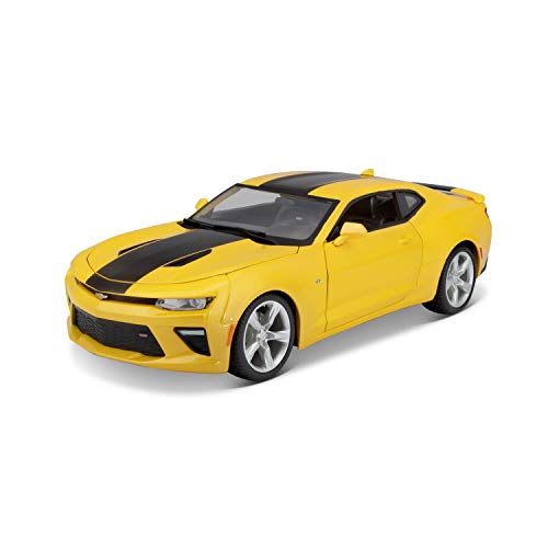 Maisto Chevrolet Camaro SS 'Bumblebee': modelo de automóvil con suspensión, escala 1:18, puertas y capó móviles, modelo terminado, orientable, 24 cm, rojo