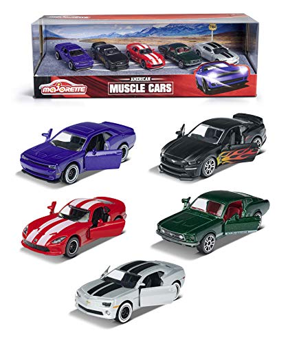 Majorette - Pack 5 Coches de Metal de 7.5 cm (Escala 1:64) Muscle Cars ( 2053168)