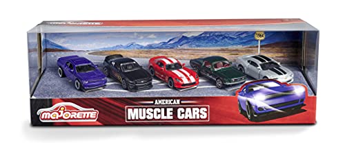 Majorette - Pack 5 Coches de Metal de 7.5 cm (Escala 1:64) Muscle Cars ( 2053168)