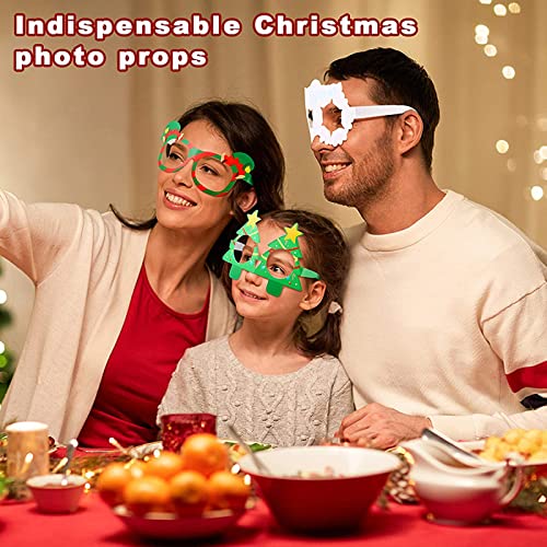 Marco de gafas de Navidad Runmeihe, 9 piezas, anteojos de Navidad de dibujos animados creativos, suministros para fiestas, gafas de juguete, accesorios para fotos para fiestas