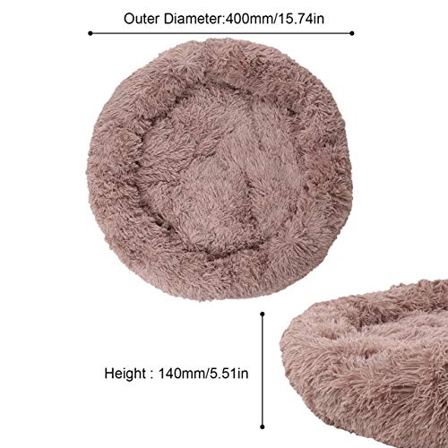 MARSPOWER Cama para Perros Cómoda Colcha para Abrazos de donas Cama Redonda para Mascotas Cama súper Suave Lavable para Perros y Gatos Accesorios para Mascotas - Café Ligero 70cm