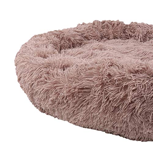 MARSPOWER Cama para Perros Cómoda Colcha para Abrazos de donas Cama Redonda para Mascotas Cama súper Suave Lavable para Perros y Gatos Accesorios para Mascotas - Café Ligero 70cm