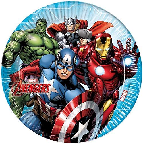 Marvel Avengers Assemble Party Vajilla Platos Tazas Servilletas Mantel Gratis Globos Marco de Fotos de latón-16 Invitados