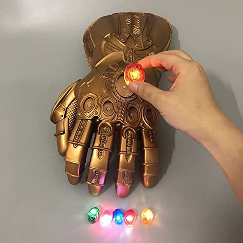 Marvel Avengers Guante, Thanos Gems con 6 LED Iron Man Infinity Gauntlet War Infinity,Accesorios de Fiesta de Cosplay Aldult