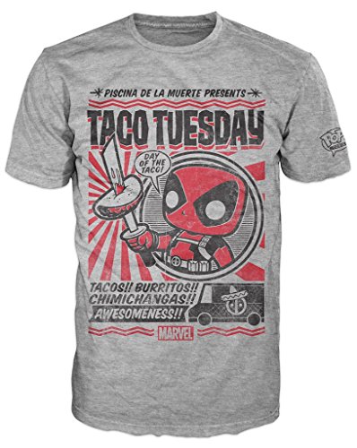 Marvel Comics POP! Tees Camiseta Deadpool Taco Tuesday talla XXL Funko shirts