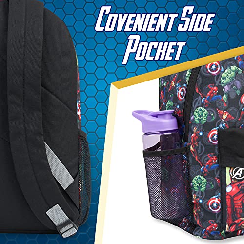 Marvel Mochilas Escolares De Los Vengadores, Mochilas Infantiles Para Niño De Los Superhéroes, Regalos Niños (Negro Aop)