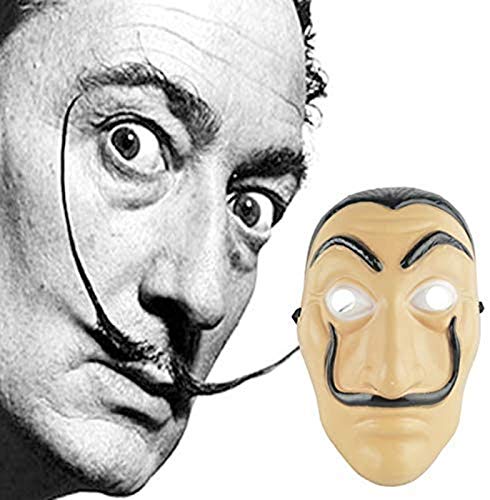 Máscara de Dalí Salvador Dalí cara realista CASA De Papel de látex de plástico para fiestas de Halloween