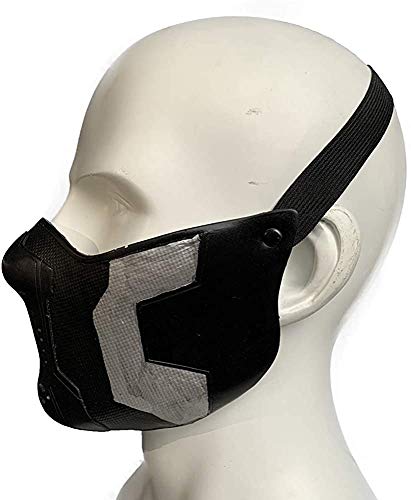 Máscara de soldado de invierno Bucky Barnes James Buchanan Superhéroe Latex Cosplay Halloween Accesorio de disfraz Negro