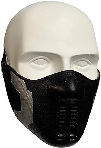 Máscara de soldado de invierno Bucky Barnes James Buchanan Superhéroe Latex Cosplay Halloween Accesorio de disfraz Negro