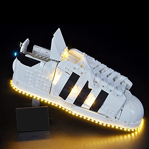 MBKE Juego de luces para LEGO 10282 Creator adidas Originals Superstar, kit de iluminación LED compatible con LEGO 10282, mando a distancia