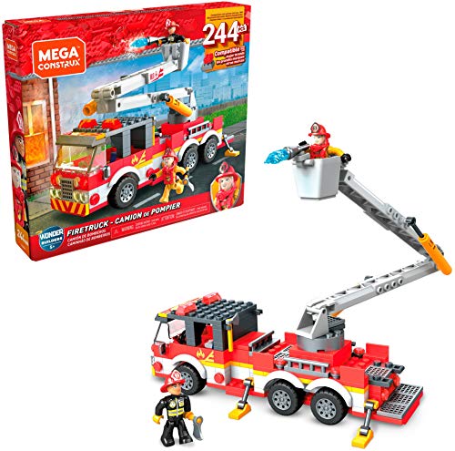 Mega Construx- Camión de Bomberos, Juguete de Bloques de construcción para niños + 5 años (Mattel GLK54)