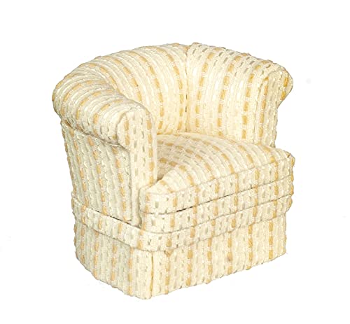 Melody Jane Casa de Muñecas Crema Bañera Sillón con Oro Rayas JBM Muebles de Salón 1:12