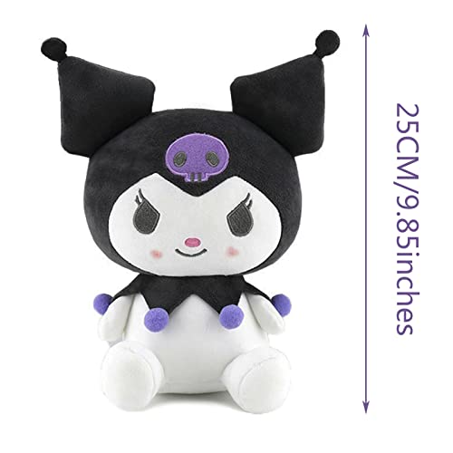 MELVW Kawaii Kuromi Plushie, Anime Little Devil Cartoon Series Peluches, Lovely Kuromi Sanrio Figuras Muñecas Cosplay Regalo para Fans Niños-B