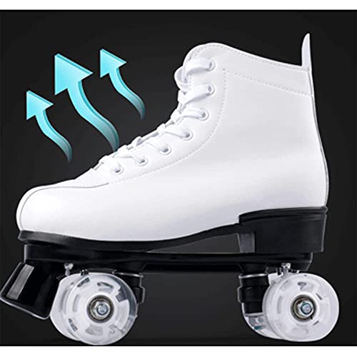 MENG Patines de Rodillos Patines de Patines Quad Tamaño Ajustable para Adultos Niños Principiantes de Novato Hombres Mujeres Unisex 4 Ruedas Paseo Marítimo Interior Y Al Aire Libre Juego con Protecci