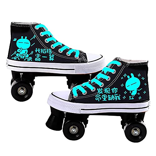 MENG Patines de Rodillos Patines de Patines Quad Tamaño Ajustable para Adultos Niños Principiantes de Novato Hombres Mujeres Unisex 4 Ruedas Paseo Marítimo Interior Y Al Aire Libre Juego con Protecci