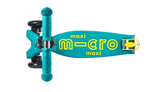 Micro® Maxi Deluxe, Diseño Original, Patinete 3 Ruedas, 5-12 Años, Peso 2,5kg, Carga hasta 70Kg, Altura 67-91cm, Rodamientos ABEC 9, Plataforma Antideslizante (Turquesa, Talla Única)