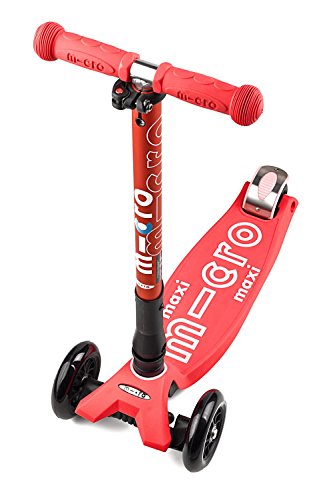 Micro® Maxi Deluxe Plegable, El Original. Patinete 3 Ruedas, 5-12 Años, Peso 2,5kg, Carga Máx 70Kg, Altura 67-91 cm, Plataforma Antideslizante Polipropileno (Rosa Coral, Única)