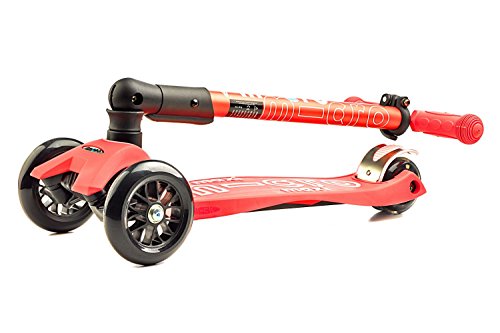 Micro® Maxi Deluxe Plegable, El Original. Patinete 3 Ruedas, 5-12 Años, Peso 2,5kg, Carga Máx 70Kg, Altura 67-91 cm, Plataforma Antideslizante Polipropileno (Rosa Coral, Única)