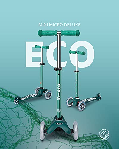 Micro® Mini Deluxe, Original Design, Patinete 3 Ruedas, 2-5 Años, Peso 1,95kg, Carga Máx: 50kg, Altura 48-68cm, Rodamientos ABEC 9, Plataforma Antideslizante. (Mini Deluxe Eco, Talla Única)