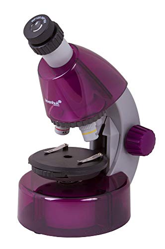 Microscopio Levenhuk LabZZ M101 Amethyst/Amatista para Niños, con Kit de Experimentos – Elija Su Color Favorito