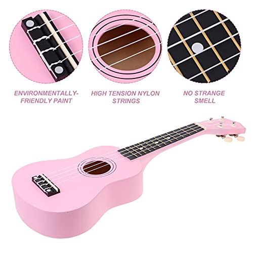 Milisten Niños Guitarra Musical Juguete 21 Pulgadas Guitarra Acústica Clásica para Principiantes Niños Instrumentos Musicales Juguete para Niños Pequeños Rosa