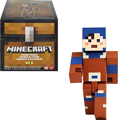 Minecraft Dungeons Hex Figura de fusión, cofre con juguete con accesorios, regalo para niños +6 años (Mattel GVV15)