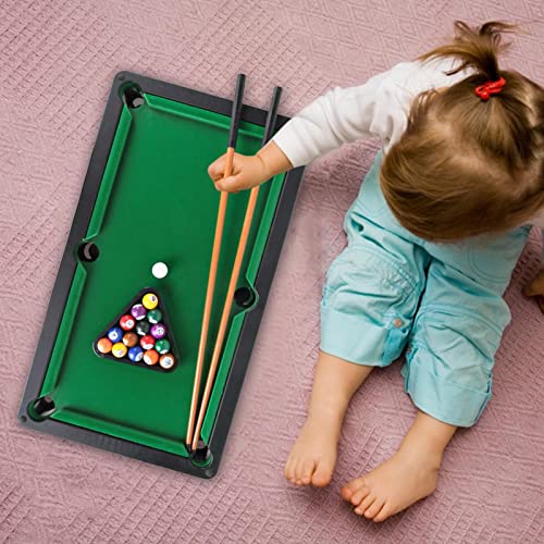 Mini mesa de billar de alta simulación, pequeño juego de snooker portátil de mesa de juego de mesa con 15 pelotas y 2 tacos, mesa de billar para familias, juegos Praty de 48 x 34 x 6,5 cm