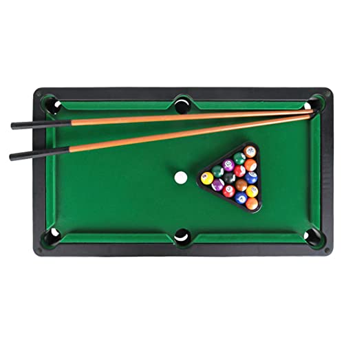 Mini mesa de billar de alta simulación, pequeño juego de snooker portátil de mesa de juego de mesa con 15 pelotas y 2 tacos, mesa de billar para familias, juegos Praty de 48 x 34 x 6,5 cm