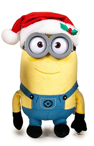 MINIONS PELUCHES NAVIDAD CON GORRO ROJO DE PAPA NOEL - OJOS DE PLÁSTICO. CALIDAD SUPER SOFT - 28CM - ESPECIAL NAVIDAD "LOS MINIONS" (GRU, MI VILLANO FAVORITO) (KEVIN NAVIDAD)