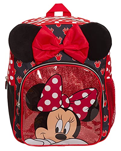 Minnie Mouse - Mochila para niños, diseño de Minnie Mouse, negro/ rojo, Talla única, Mochila