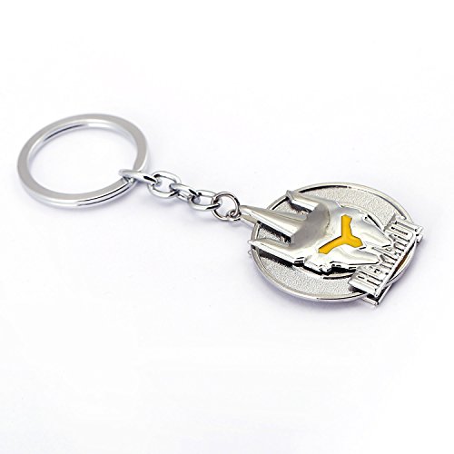 MINTUAN Llavero Llavero Accesorios para Juegos Overwatch Ravenhart Reinhardt Colgante de Llavero Giratorio