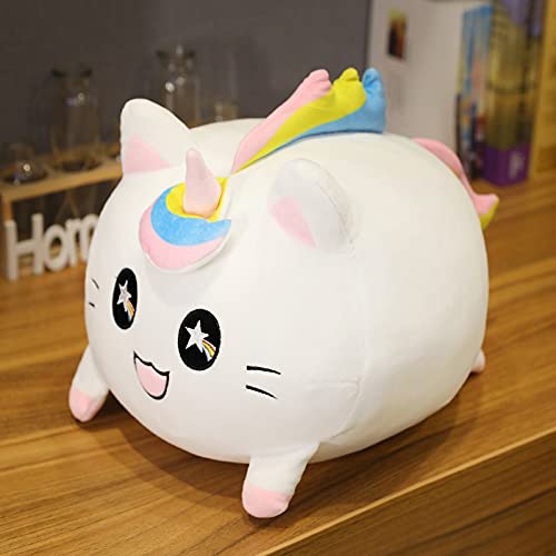 MKZHANG 40-75 CM Nuevo Encantador Unicornio de Juguetes para Gatos Suave Animal Unicornio cálida Almohada de Gato de Peluche cojín para sofá para niños niñas Regalos 40 cm Calentador de Manos Blanco