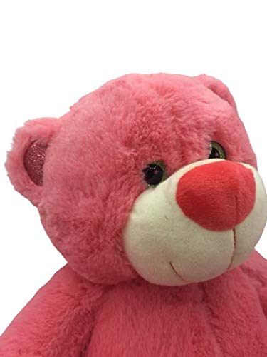 ML Oso de Peluche Rosa con Orejas Brillante de Purpurina y Ojo con Estrellas 45cm Regalo para el Dia de los Enamorados