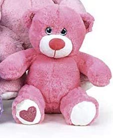 ML Oso de Peluche Rosa con Orejas Brillante de Purpurina y Ojo con Estrellas 45cm Regalo para el Dia de los Enamorados