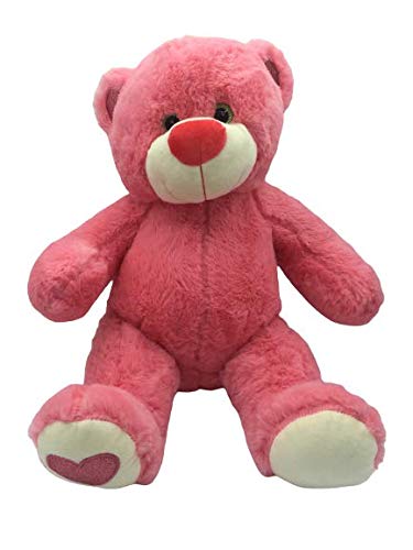 ML Oso de Peluche Rosa con Orejas Brillante de Purpurina y Ojo con Estrellas 45cm Regalo para el Dia de los Enamorados