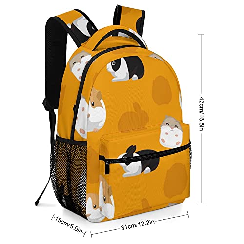 Mochila escolar para niños y niñas, bolsa de guardería, bolsa de viaje para guardería, con clip para el pecho, flor romántica, White-rodent Pet Rabbit, Talla única