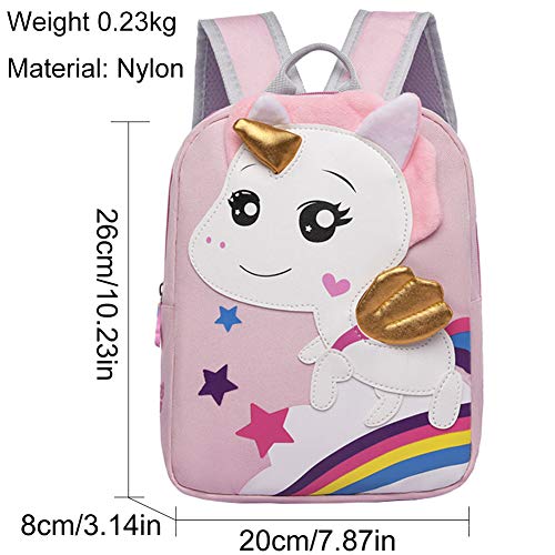 Mochila Niña, Ksopsdey Mochila Unicornio Niña Infantil 4-6 Años para Escolar Ajustar Carpeta A4 con Bolsillos Laterales y Correa en Pecho