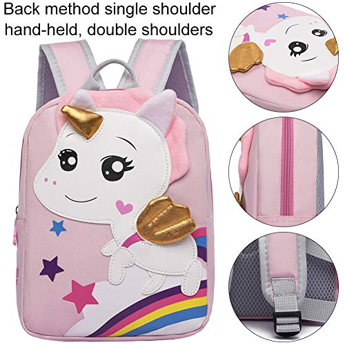 Mochila Niña, Ksopsdey Mochila Unicornio Niña Infantil 4-6 Años para Escolar Ajustar Carpeta A4 con Bolsillos Laterales y Correa en Pecho