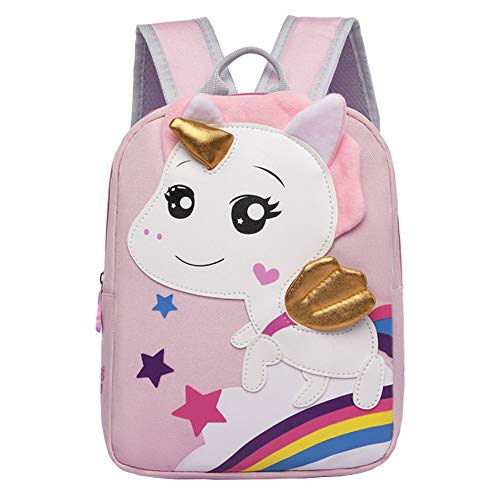 Mochila Niña, Ksopsdey Mochila Unicornio Niña Infantil 4-6 Años para Escolar Ajustar Carpeta A4 con Bolsillos Laterales y Correa en Pecho