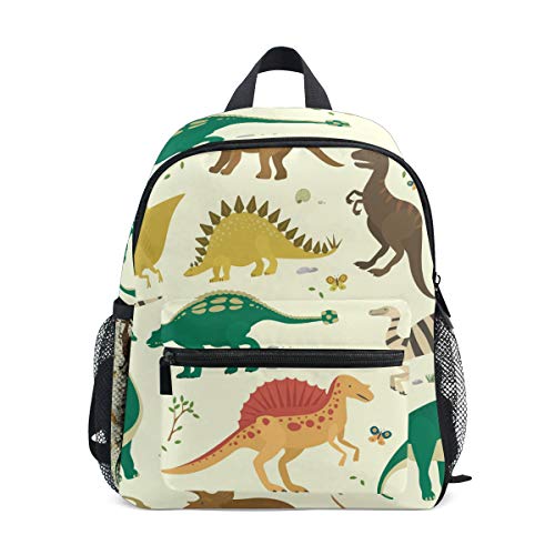 Mochila para niños Dinosaurio Vintage Color Kindergarten Preescolar Bolsa para niñas de niños pequeños