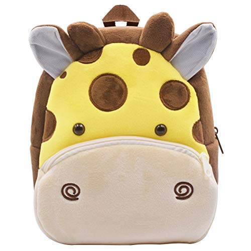 Mochila para niños ZSWQ-Mochila de Dibujos Animados para Animales Infantil Linda Mochilas para Guardería Animales 3D Suave Mochila de Felpa para Bebe(Jirafa)